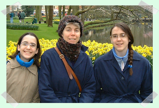 Elena Dunkle, Clare B. Dunkle, and Valerie Dunkle at Keukenhof Gardens